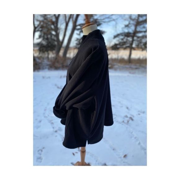 Black Thick Fleece 1/2 Zip Pullover Sweater 3X - Picture 6 of 12